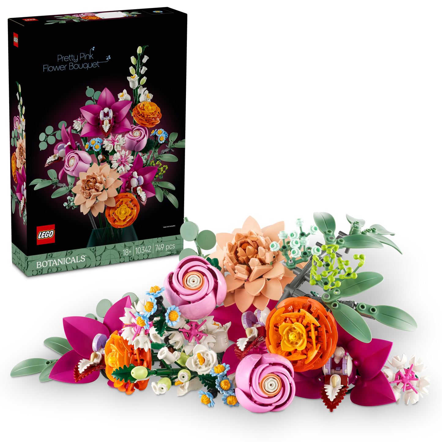 LEGO® Botanicals Schöner Rosafarbener Blumenstrauß (10342)
