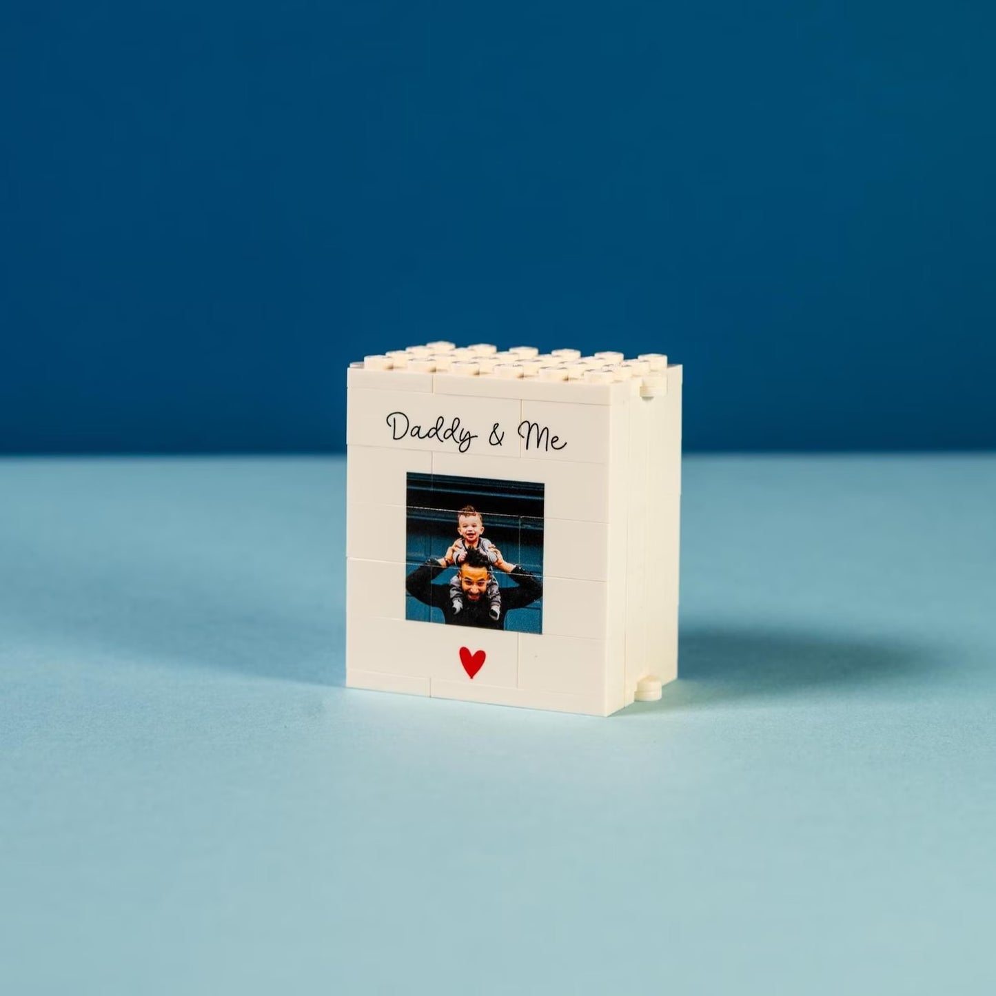 Personalisierter ausklappbarer Fotoblock aus originalen LEGO® Steinen, Geschenk, Papa, Mama, Geburtstag, Jubiläum, Valentinstag
