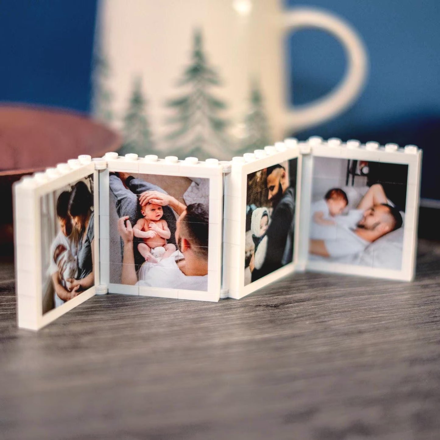 Personalisierter ausklappbarer Fotoblock aus originalen LEGO® Steinen, Geschenk, Papa, Mama, Geburtstag, Jubiläum, Valentinstag