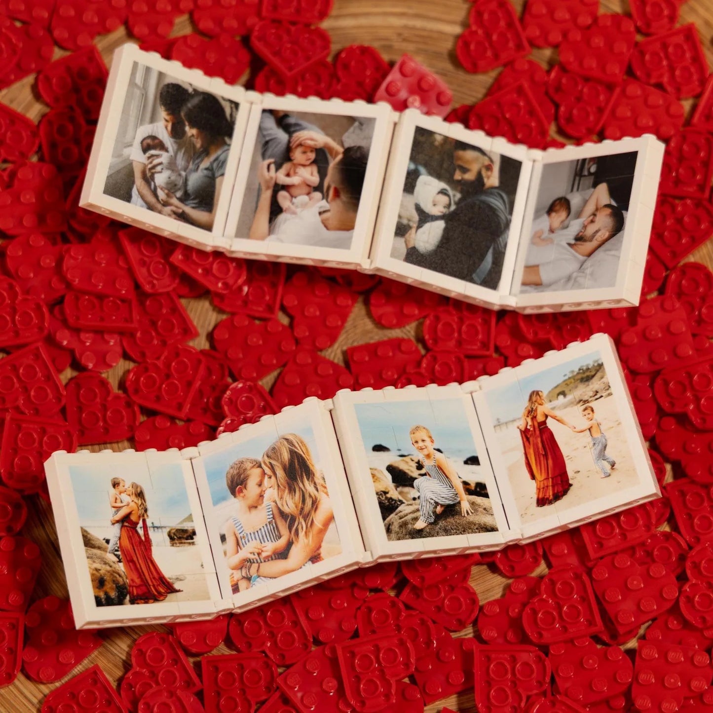 Personalisierter ausklappbarer Fotoblock aus originalen LEGO® Steinen, Geschenk, Papa, Mama, Geburtstag, Jubiläum, Valentinstag